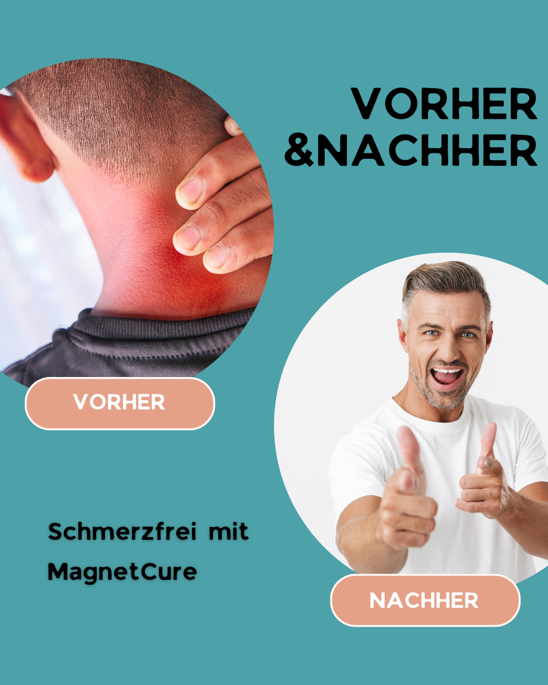 MagnetCure Magnetische Premium Nackenbandage - Schmerzlinderung & Entspannung durch Wärme & Therapie